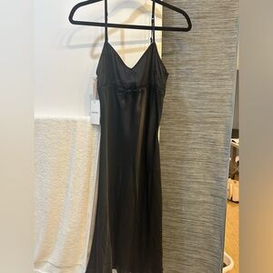 Aritzia Princely Dress - Black Satin